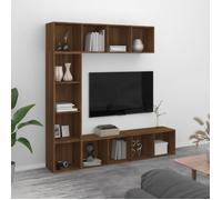 3152715 vidaXL Ensemble bibliothèque-meuble TV 3 pcs Chêne marron 180x30x180cm