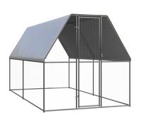 vidaXL Poulailler d'Extérieur 2x4x2 m Acier Galvanisé Cage à Poules Animaux