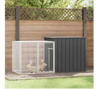 vidaXL Clapier pour lapin – Maison en acier galvanisé anthracite avec porte à charnière