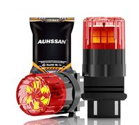 3157 Ampoule LED, Rouge Super Brillant 6.5W 12V-24V Non-Polarité 2835 18SMD T25 P27/7W 3156 P27W Ampoules LED pour la Lumière de Voiture Feu de Recul, Feu de Freinage, Lumière de Jour (2Pièces)