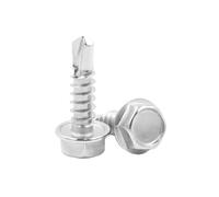 316/410 acier inoxydable M4.2 M4.8 M5.5 M6.3 hexagone tête hexagonale bride autotaraudeuse vis à queue de forage avec collier(316,25MM_50PCS ST4.2)