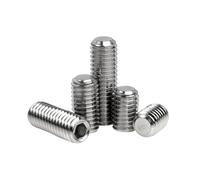 316 A4 Stainless Steel M3 M4 M5 M6 M8 M10 M12 M16 DIN913 Marine Grade Hexagon Hex Socket Flat Point Grub Headless Bolt Set Screw(5mm,M4 10pcs)
