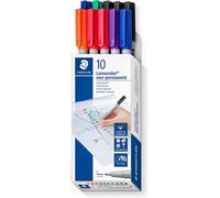 Staedtler Feutre pour transparent Lumocolor® 316 B10 non-permanent rouge/bleu/vert/noir/orange/lilas