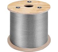 316-Câble en acier inoxydable 7x7 150 M, Câble en acier Câble en fil métallique 30x30x25 cm, Câble en acier inoxydable 650 kg Résistance à la rupture pour l'industrie légère Ponts etc.