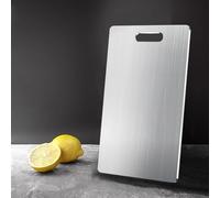 316 Planche À Decouper, Planche Titane, Planche A Decouper en Inox, Épaissi et Durable, Utilisable des Deux Côtés, Pratique pour Le Rangement, Adapté aux Cuisines Domestiques et au Camping en Plein Ai