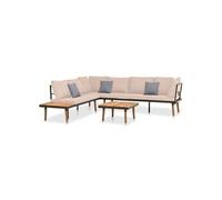 316641 Salon de jardin 4 pcs avec coussins Bois massif d'acacia