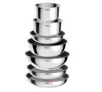 Tefal Ingenio Cook Eat, Batterie de Cuisine 15 Pièces, Inox, Compatible Tous Feux dont Induction