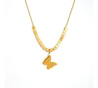 316L Collier de Papillon de Couleur en Or Inoxydable pour Femmes