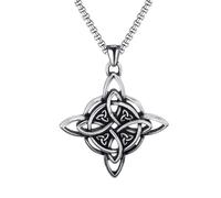 316L En Acier Inoxydable Celtique Sorcière Noeud Pendentif Collier Femmes Hommes Vintage Rétro Bijoux