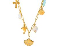 316L en Acier Inoxydable Dolphin Pearl Shell incrusté de Collier de Zircon pour Les Bijoux de la chaîne de Cou de la série Ocean Girl Series Girl