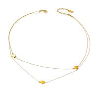 316L en Acier Inoxydable étoile Petite Perle Ronde Collier à Double Couche