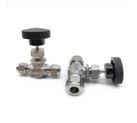 316L Stainless Steel Die Forging Double Ferrule Needle Valve 6mm 8mm 10mm Instrument Air Source Pipe Flow Regulating Valve(1/8")