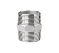316L Stainless Steel Hexagonal Outer Wire Double-Ended External Tooth-to-Wire Direct Straight Through Water Pipe Thread Short Joint 4 Minutes 6 Minutes 1 inch(G1/8) Plumbing Fittings