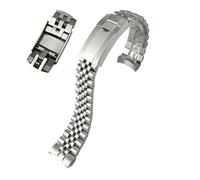 316L Tableau de surveillance en acier inoxydable 20 mm pour Submariner Daytona Date Just Sliding Lock Silver Solid Watch Socle