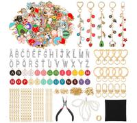 316Pcs Kit Porte-Clés à Fabriquer avec 117 Breloques, Pendentifs et Chaînes | Coffret Fabrication de Bijoux pour Cadeau Femme,Créez des Porte-clés, Des Sacs et Des Cadeaux de Saint-Valentin Personnalisés