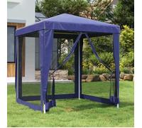 319217 vidaXL Tente de fête avec 4 parois latérales en maille Bleu 2x2 m PEHD