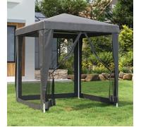 319219 vidaXL Tente de fête avec 4 parois latérales en maille Anthracite 2x2m