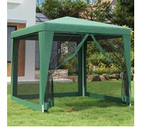 vidaXL Tente de Fête avec 4 Parois Latérales en Maille Belvédère Chapiteau Pavillon Tonnelle Tente de Réception Jardin Terrasse Vert 2.5x2.5 m