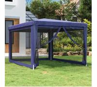 319232 vidaXL Tente de fête avec 4 parois latérales en maille Bleu 3x4 m PEHD