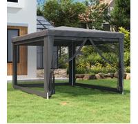 319234 vidaXL Tente de fête avec 4 parois latérales en maille Anthracite 3x4m