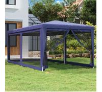 vidaXL Tente de fête 3 x 6 m 6 parois latérales en maille Bleu PEHD