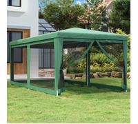 319238 vidaXL Tente de fête avec 4 parois latérales en maille Vert 3x6 m PEHD