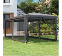 319239 vidaXL Tente de fête avec 6 parois latérales en maille Anthracite 3x6m