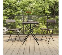 319988 vidaXL Chaises de bistrot pliantes 2 pcs Gris Résine tressée et acier