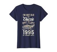 31e Anniversaire Né en 1995 Voiture de Collection T-Shirt, Femme, Bleu Marine, S
