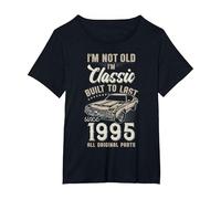 31e Anniversaire Né en 1995 Voiture de Collection T-Shirt, Femme Grandes Tailles, Noir, 6X