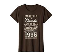 31e Anniversaire Né en 1995 Voiture de Collection T-Shirt, Femme, Marron, S