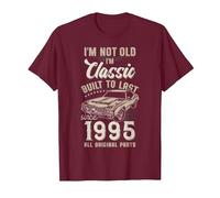31e Anniversaire Né en 1995 Voiture de Collection T-Shirt, Homme, Marron, L
