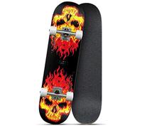 31x8 Pouces Complete Short Board Pro Complete Skateboard 8 Layer Maple Deck Double Kick Tricks for Teens Adults Beginners 220lb