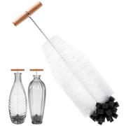 32.5cm Goupillon Bouteille avec Poignée, Brosse Dense Nettoyage Profond, Ecouvillon Bouteille sans Rayures, Goupillon Poils Durs & Éponge Douce pour Biberon, Gourde Verre, Bouteilles Étroites Soda
