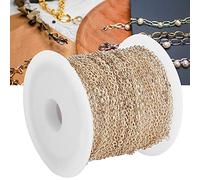 32,8 Pieds Bricolage Chaîne à Maillons Inachevé Chaîne de Câble Collier Chaîne de Fabrication de Bijoux pour Bracelet Collier Rallonge(d'or)