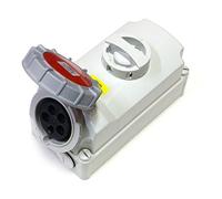 32 Amp avec interrupteur agrafage 5 broches prise 380 V - 415 V étanche IP67 3P + N + E Triple imbriqués connecteur de phase Rouge 32 A