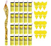 32 Anti Mouche, Anti Moucherons Interieur 20X Piege a Mouche Tue Mouche Adhesif et 12X Anti Moucherons pour Plantes Jaune, Attrape Mouche Collant piege a Mouche