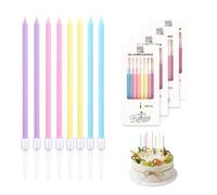32 Bougies Anniversaire, Bougie Anniversaire 13 cm Bougies Longues avec Support Bougies Anniversaire Enfant Bougie Couleur Bougie Fine comme Decoration Gateau Anniversaire Filles