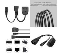 32 cm de longueur IEC320 C20 à IEC320 C7 câble d’alimentation UK Câble répartiteur en Y câble adaptateur d’ordinateur en PVC Ligne de fils