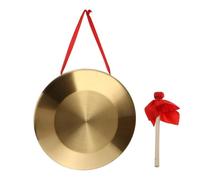 32 cm Gong avec bouquet, Gong Instrument à Percussion en Cuivre, Outil à Percussion de Chapelle, Tam Tam Gong Traditionnel Chinois Outil à Percussion n Cuivre Décoratif pour Maison Bureau Doré