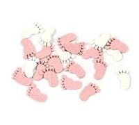 32 confettis pied bébé bois rose - hobi dek0603ro Rose