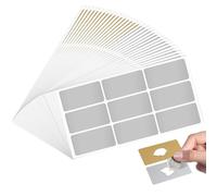 32 Feuilles/288 Pcs Cartes à Gratter Autocollant,50 x 25 mm Autocollant à Gratter Cartes Étiquette Rectangle Scratch Card Sticker pour DIY Carte Postale Scrapbook Fête (Or,Argent)