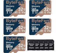 32 GB 5 Pack Micro SD Cards, UHS-I U1, A1, V10, MicroSDHC Flash Memory