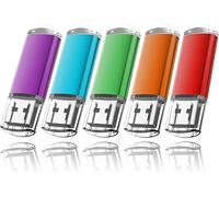 32 GB USB 3.0 Flash Drive, Pack of 5 Flash Drives Storage Memory Stick (Purple,Blue,Green,Yellow and Red)