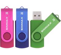 32 GB USB Flash Drive Memory Stick 3 x 32 GB Flash Drive Rotation Storage Disk Pendrive (32 GB Pink Blue Green)