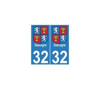32 Gers Gascogne autocollant plaque - Angles : arrondis