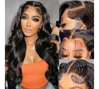 32 Inch 13X6 Body Wave Lace Frontal Wig Human Hair HD Transparent Lace Front Wigs for Black Women Gluesless Wigs Human Hair 150 Density Pre Plucked Hairline