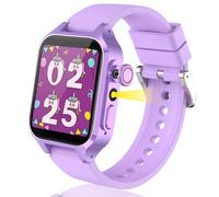 32 Jeux Montre Connectée Enfant, Montre Intelligente Enfant avec 3 Mode Sportifs, Livres Audio&Cartes d'étude, Mode École, 13 Réveils, Podomètre, MP3, Caméra, Torche, Cadeaux des Fille Garcon 3-14 Ans