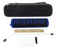 32 Key Melodica Wind Musical Instrument F 32s with Carrying Bag, Beginner Practice Pianica with Phosphor Bronze Reeds, Portable Keyboard Harmonica with Blowpipe Mouthpiece (Blue)