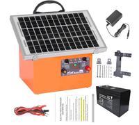 32 KM ClôTure éLectrique Solaire, Pour Animaux de bétail de 0.5 joules / 9.5kv avec Panneau Solaire de 5W, alimentation électrique de clôture de branchement pour la faune, ferme, volaille